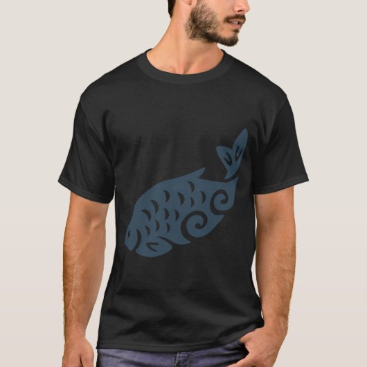 blauwe vis t-shirt (Voorkant)
