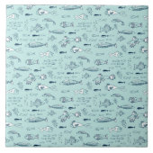 Blauwe vis tegeltje (Voorkant)