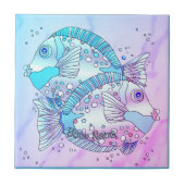 Blauwe vis tegeltje (Voorkant)
