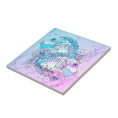 Blauwe vis tegeltje (Zijkant)