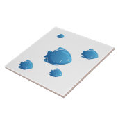 Blauwe vis tegeltje (Zijkant)