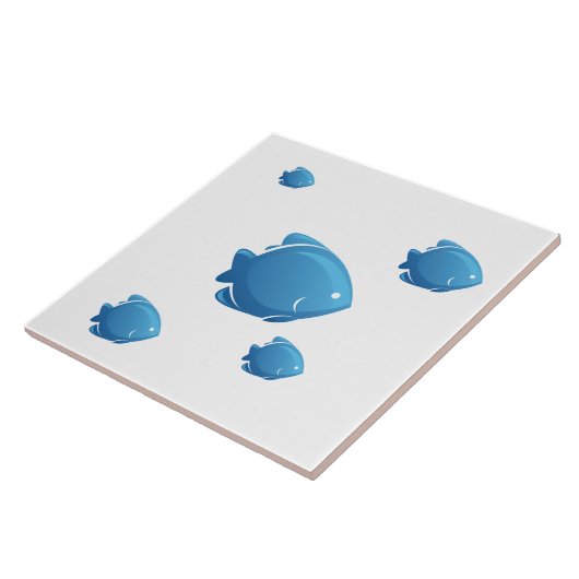 Blauwe vis tegeltje (Zijkant)