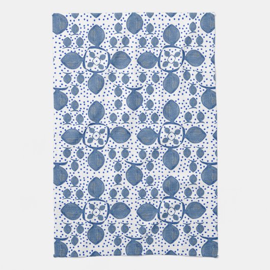 Blauwe vis theedoek (Verticaal)