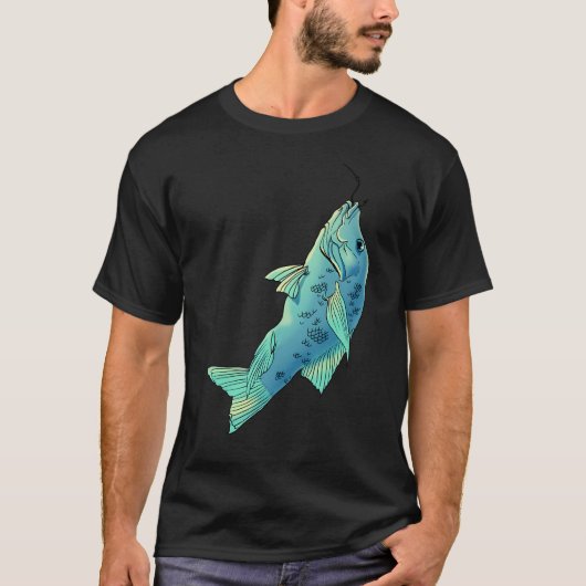 Blauwe vis, vis t-shirt (Voorkant)