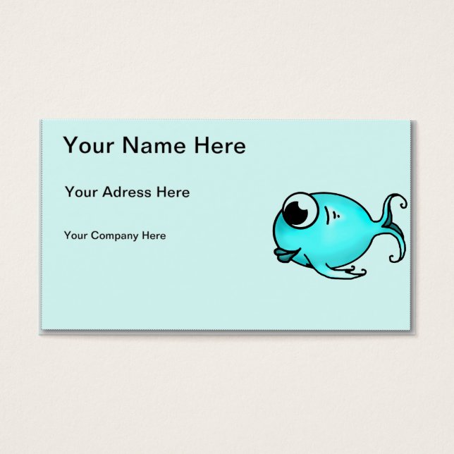 Blauwe vis visitekaartjes (Voorkant)