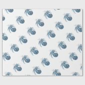 Blauwe vis zeemansbegiften aan de kust van de ocea cadeaupapier (Vlak)