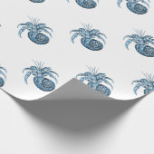 Blauwe vis zeemansbegiften aan de kust van de ocea cadeaupapier (Hoek)