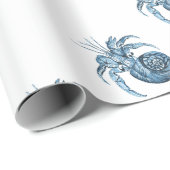 Blauwe vis zeemansbegiften aan de kust van de ocea cadeaupapier (Rol Hoek)