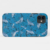  Blauwe Vis & Zeewier: Art Nouveau Nautisch Case-Mate iPhone Case (Achterkant (horizontaal))