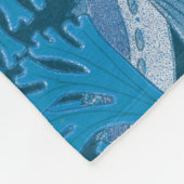 Blauwe Vis & Zeewier: Art Nouveau Nautisch Fleece Deken (Hoek)