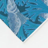 Blauwe Vis & Zeewier: Art Nouveau Nautisch Fleece Deken (Hoek)