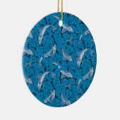  Blauwe Vis & Zeewier: Art Nouveau Nautisch Keramisch Ornament (Rechts)