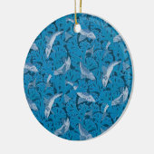  Blauwe Vis & Zeewier: Art Nouveau Nautisch Keramisch Ornament (Links)