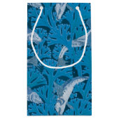  Blauwe Vis & Zeewier: Art Nouveau Nautisch Klein Cadeauzakje (Achterkant)