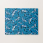  Blauwe Vis & Zeewier: Art Nouveau Nautisch Legpuzzel (Horizontaal)