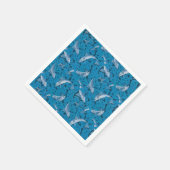  Blauwe Vis & Zeewier: Art Nouveau Nautisch Servet (Hoek)