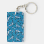 Blauwe Vis & Zeewier: Art Nouveau Nautisch Sleutelhanger (achterkant)