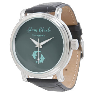 Blauwe visgids horloge