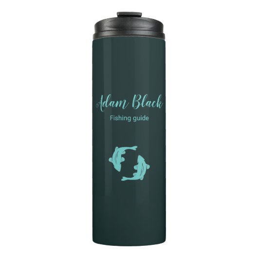 Blauwe visgids thermosbeker (Voorkant)