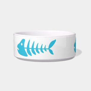 Blauwe visgraten voerbakje