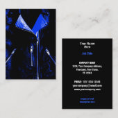 Blauwe visitekaartje met leder (Voorkant / Achterkant)