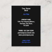 Blauwe visitekaartje met leder (Achterkant)