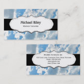 Blauwe Visitekaartjes en wolken (Voorkant / Achterkant)
