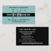 Blauwe Visitekaartjes van Chiropractor met Monogra (Voorkant / Achterkant)