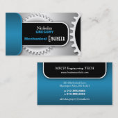 Blauwe Visitekaartjes voor mechanische werktuigmac (Voorkant / Achterkant)