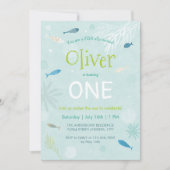 Blauwe viskaart voor kinderen op zaterdag kaart (Voorkant)