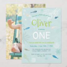 Blauwe viskaart voor kinderen op zaterdag