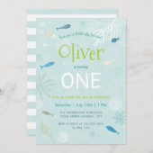 Blauwe viskaart voor kinderen op zaterdag kaart (Voorkant / Achterkant)