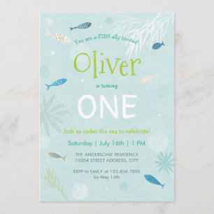 Blauwe viskaart voor kinderen op zaterdag kaart