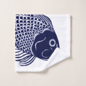 Blauwe viskoppen van de oude Nautical Navy Bad Handdoek (Wasdoekje)