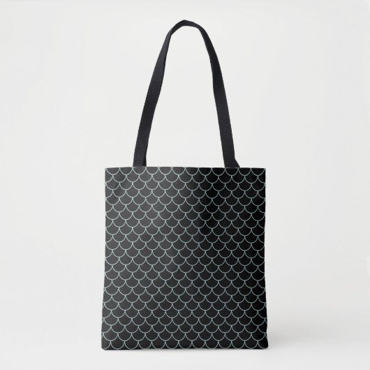 Blauwe visschaaltjes op aangepaste kleuren tote bag (Voorkant)