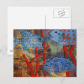 Blauwe visschool briefkaart (Voorkant / Achterkant)