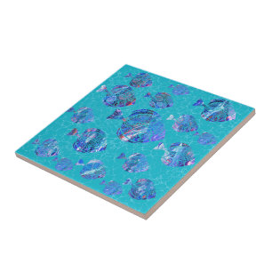 Blauwe Vissen Aqua Turquoise Keramische Tegels Tegeltje
