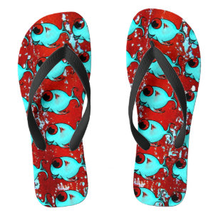Blauwe Vissen Heren Slippers Teenslippers