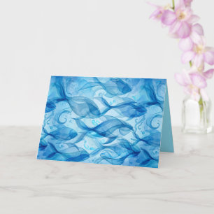 Blauwe Vissen Stromen Abstract Harmonieus Kaart