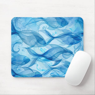 Blauwe Vissen Stromen Abstract Harmonieus Muismat