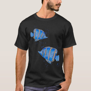 Blauwe vissen t-shirt