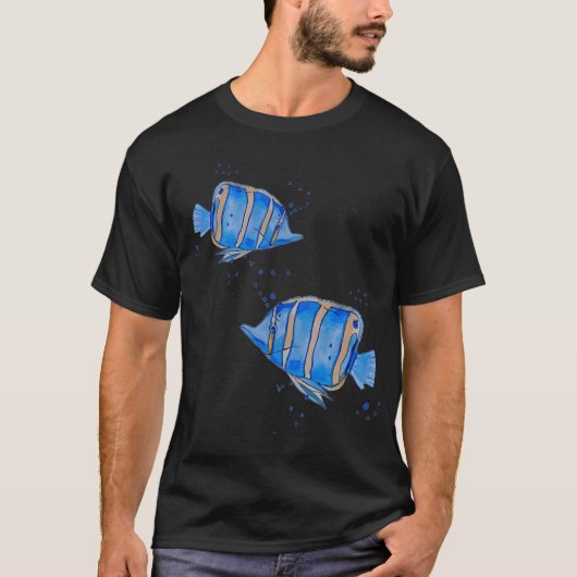 Blauwe vissen t-shirt (Voorkant)