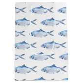 Blauwe Vissen Waterverf Kust Medium Cadeauzakje (Achterkant)