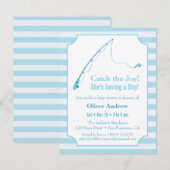 Blauwe Visserij Thema Baby Shower Uitnodigingen (Voorkant / Achterkant)