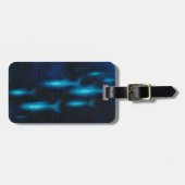 Blauwe vissilhouettes bagagelabel (Voorkant horizontaal)