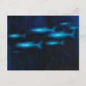 Blauwe vissilhouettes briefkaart (Voorkant)