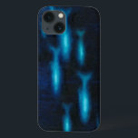 Blauwe vissilhouettes iPhone 13 hoesje<br><div class="desc">Deze levendige,  fijne kunstfoto van een groep blauwe,  translutende vissen die zwemmen,  zal een geweldige aanvulling zijn op elk Zazzle-product en zal een geweldige pop van kleur opleveren. Haal het vandaag!</div>