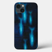 Blauwe vissilhouettes Case-Mate iPhone case (Achterkant)