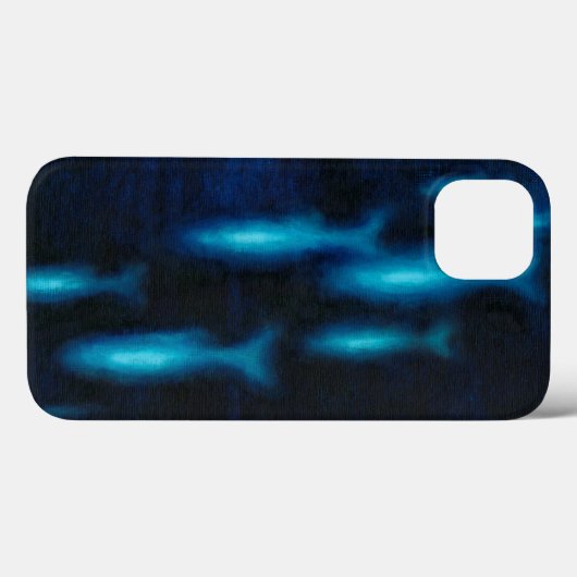 Blauwe vissilhouettes Case-Mate iPhone case (Achterkant (horizontaal))