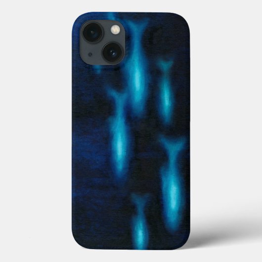Blauwe vissilhouettes Case-Mate iPhone case (Achterkant)